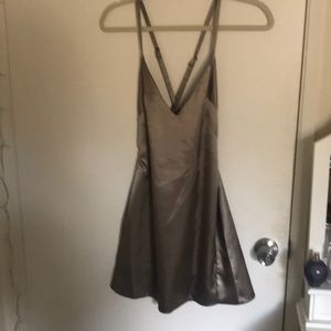 Silver satin dress